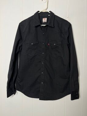 Levi's Black Men's Western Shirt Black Pearl Snap Size M